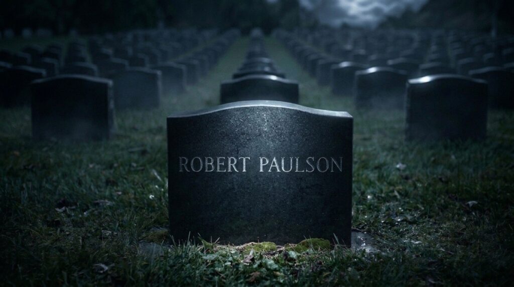 「ROBERT_PAULSON」と刻まれた墓石